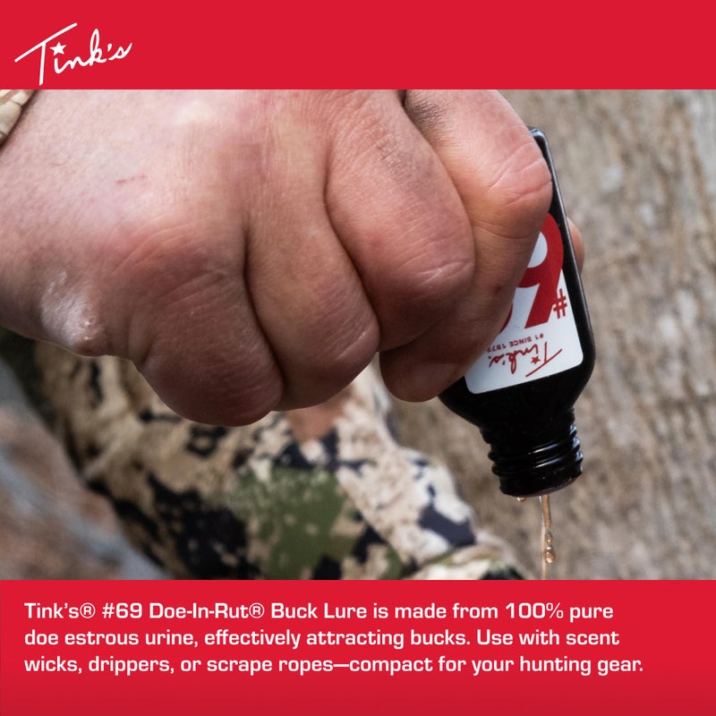 TINK'S #69 Doe-in-Rut Deer Attractant |Estrous Urine Scent for Hunting (2 fl oz) - Superior & Long Lasting Estrous Doe Urine Hunting Scents - Hunting Lure/Attractant - Advanced Deer Lure - Image 2